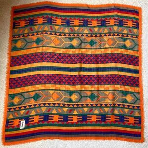 VTG YSL Yves Saint Laurent 80s Scarf Aztec Southwestern Print 38”